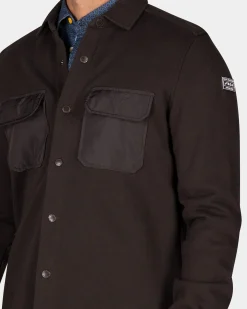 Dark brown fleece overshirt - Dark Mocca