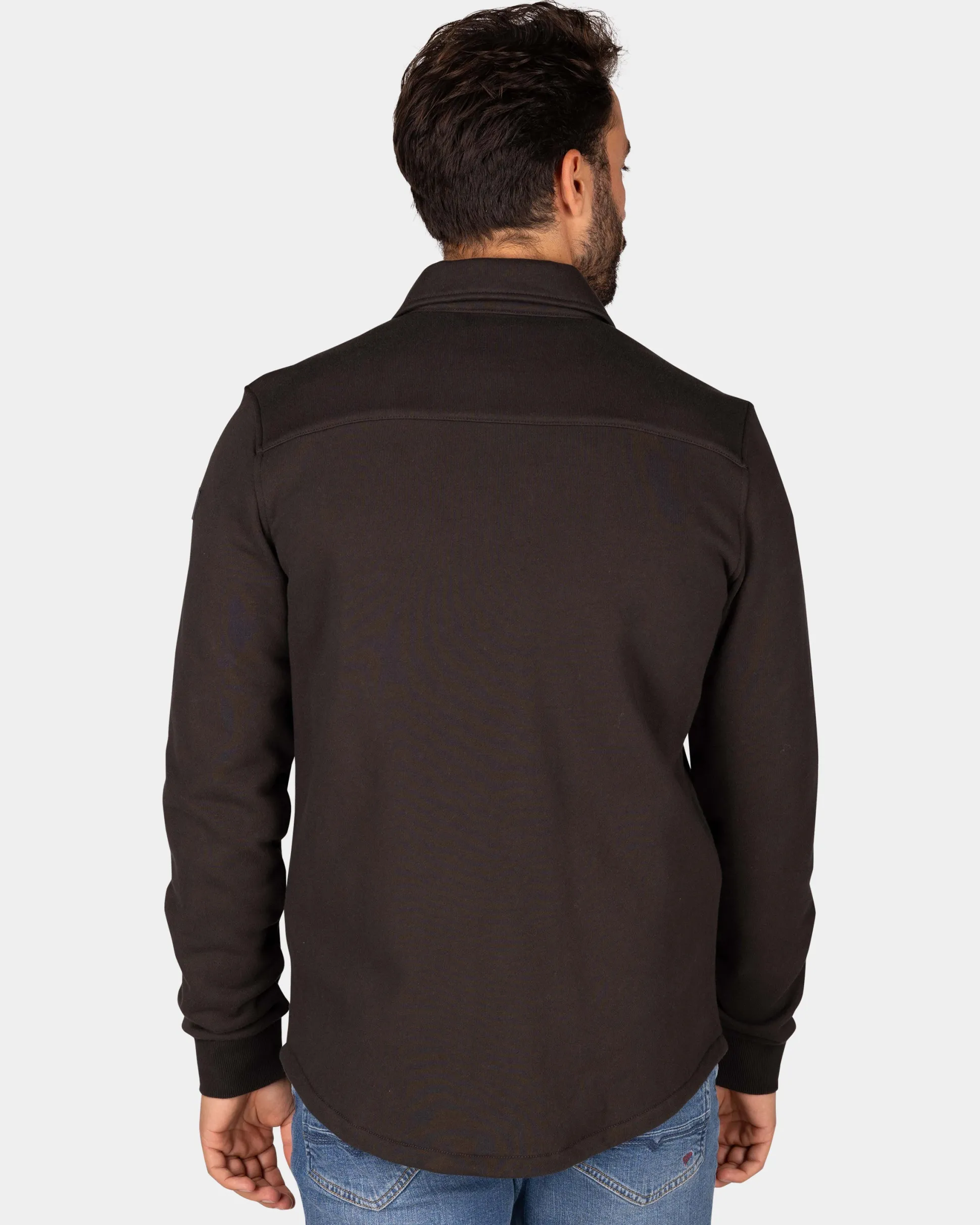 Dark brown fleece overshirt - Dark Mocca