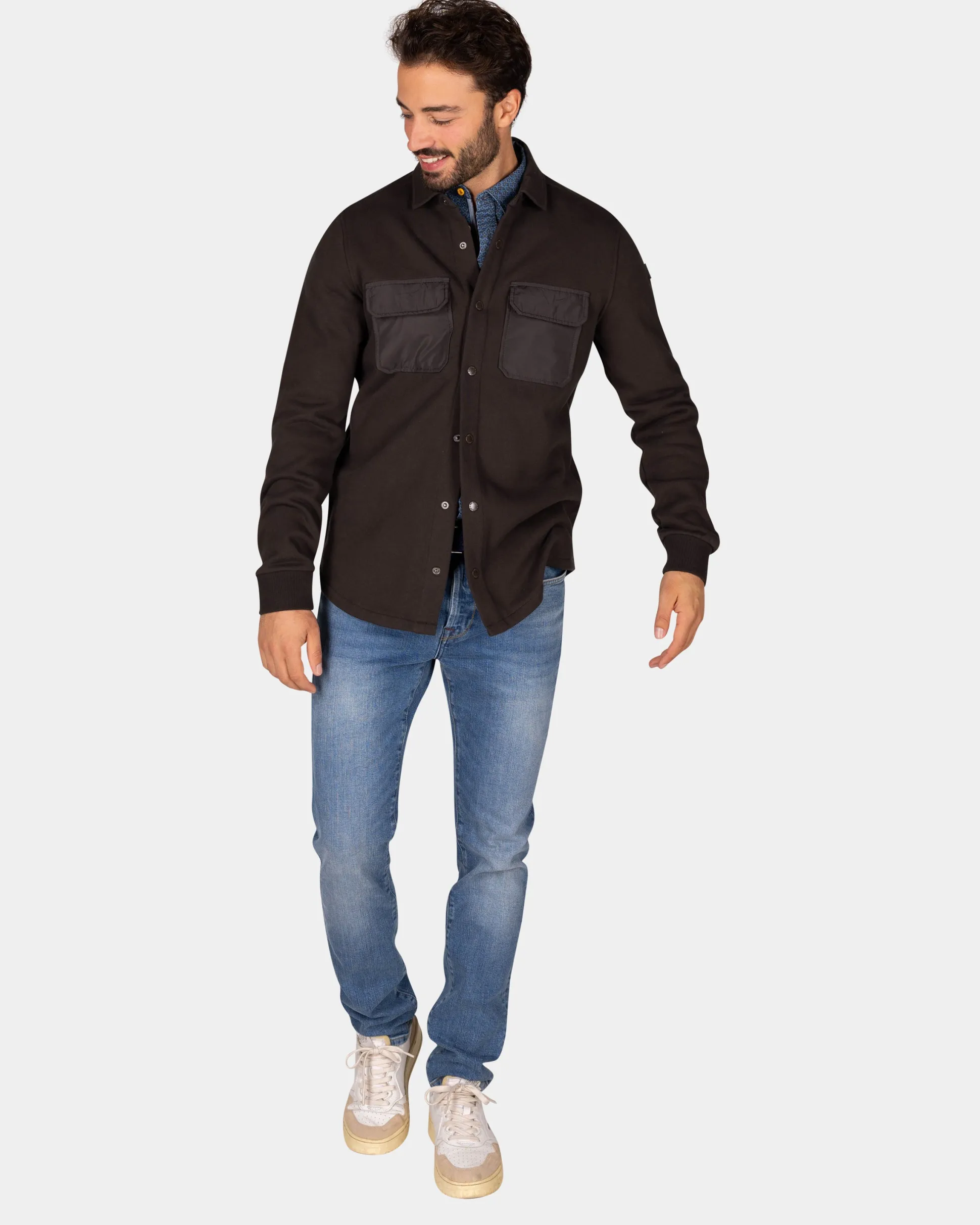 Dark brown fleece overshirt - Dark Mocca