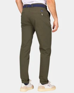 Dark green chino with stretch - Quartz Green