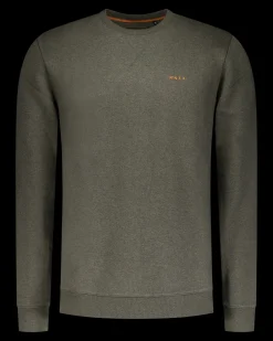 Dark green crew neck sweater - Quartz Green