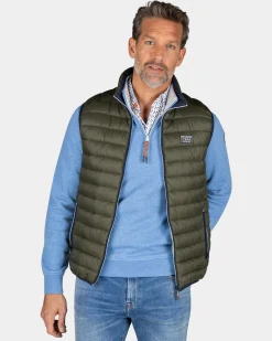 Dark green quilted bodywarmer - Quartz Green