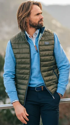 Dark green quilted bodywarmer - Quartz Green