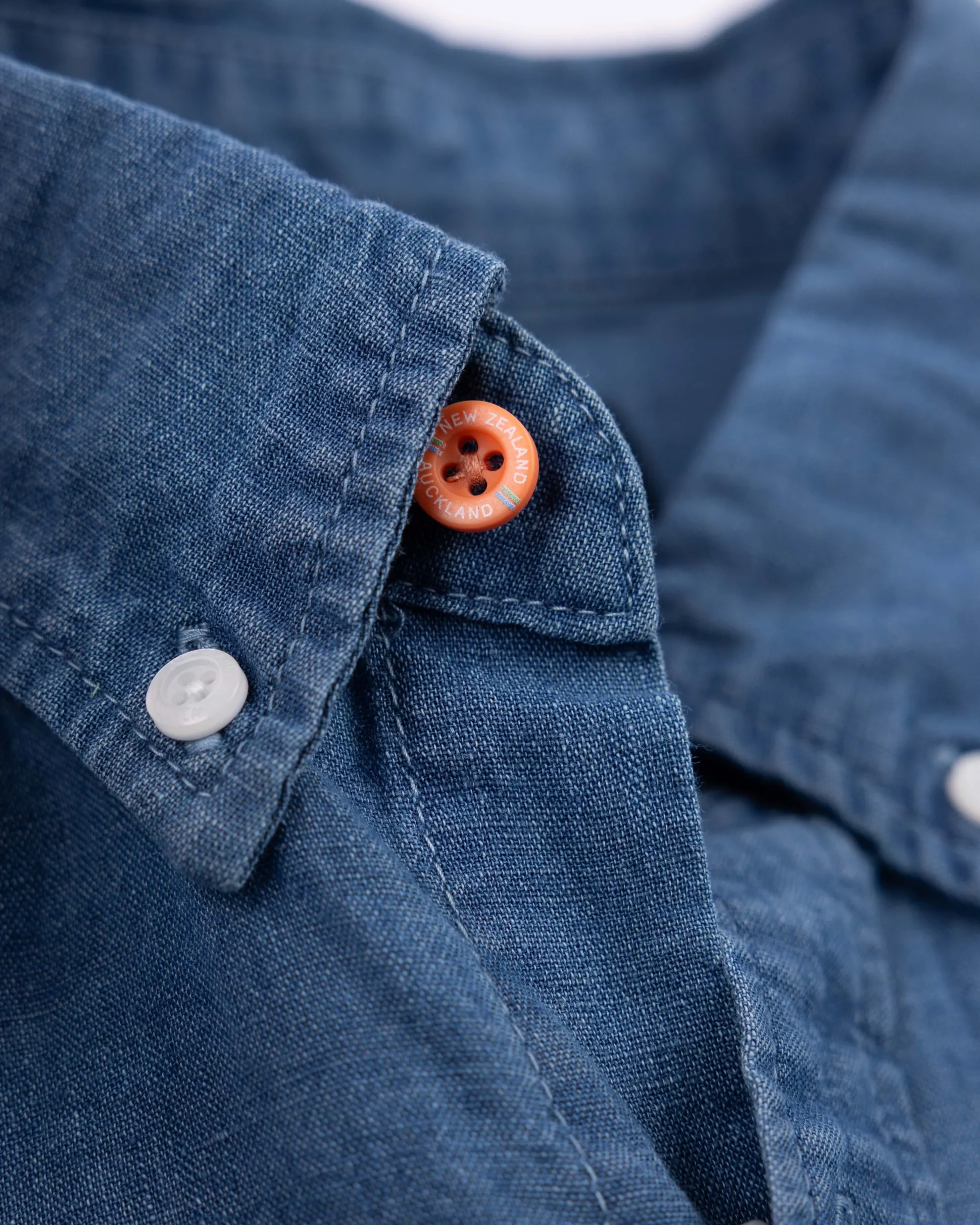 Denim cotton shirt with linen
