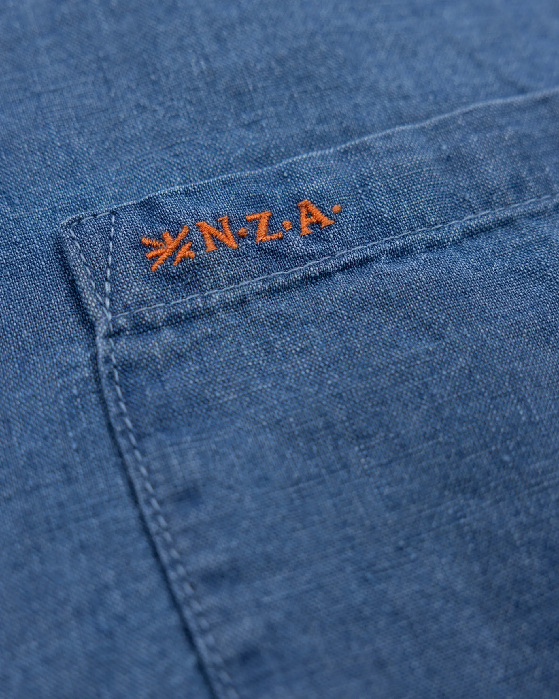 Denim cotton shirt with linen