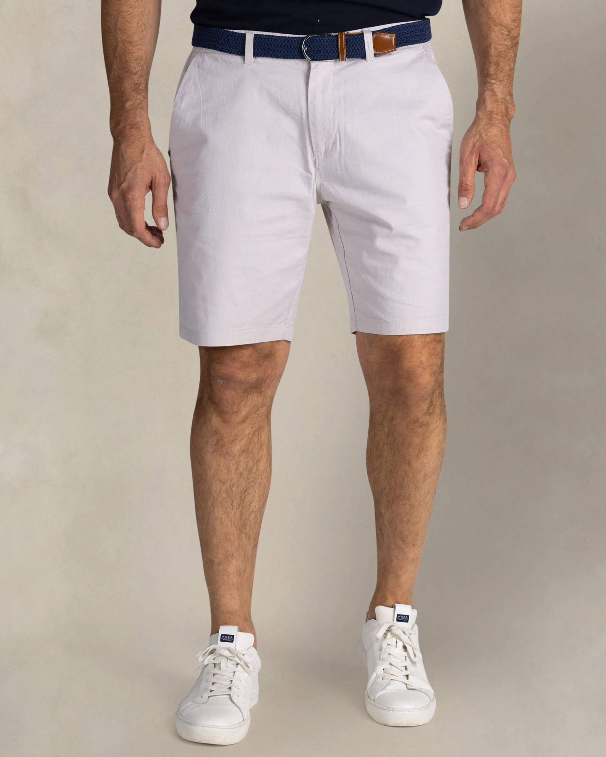 Ecru cotton chino stretch shorts
