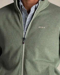 Ecru Cotton Full Zip Sweater