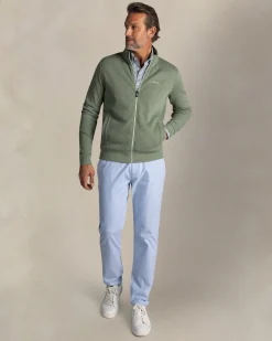 Ecru Cotton Full Zip Sweater