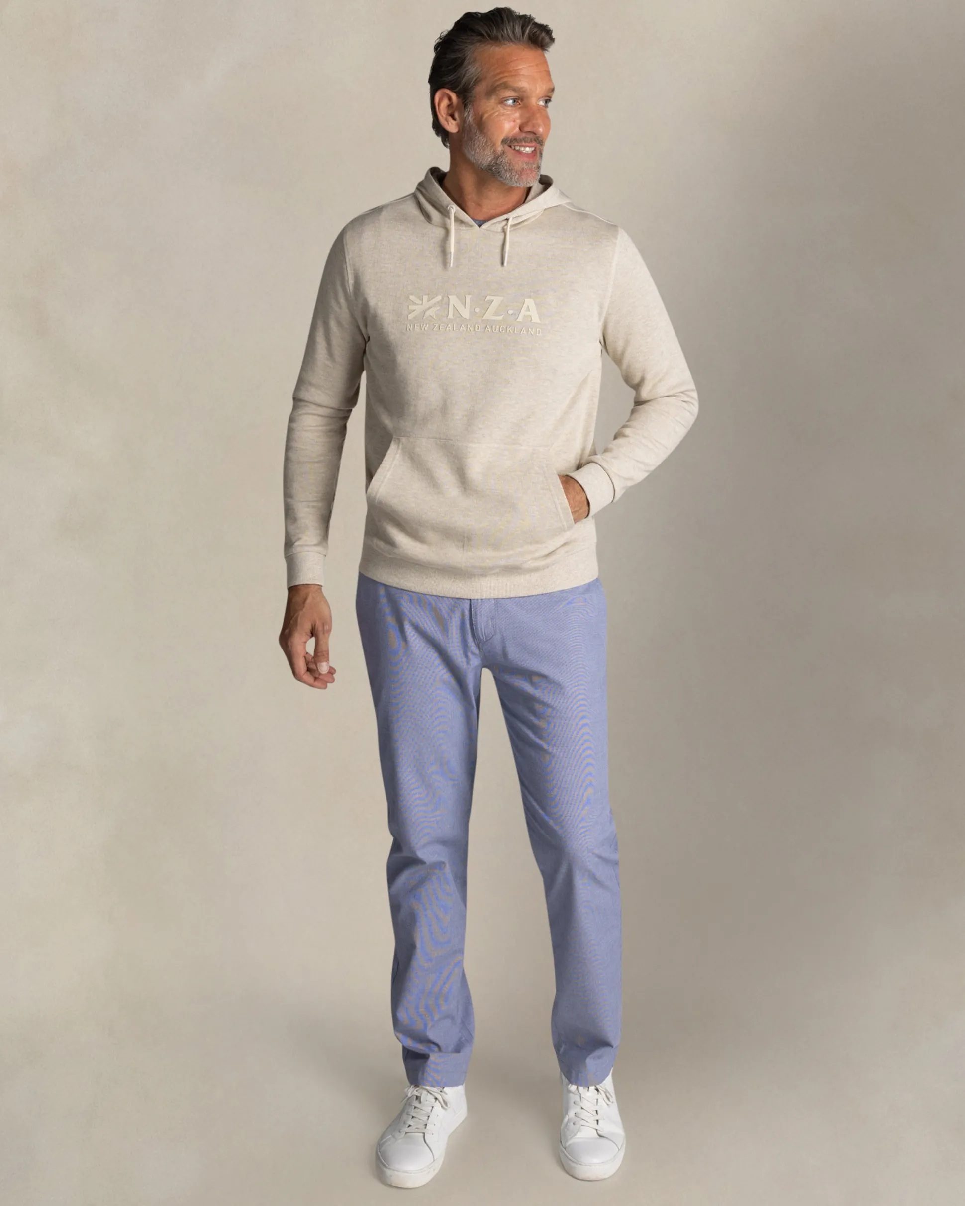 Ecru cotton hoodie