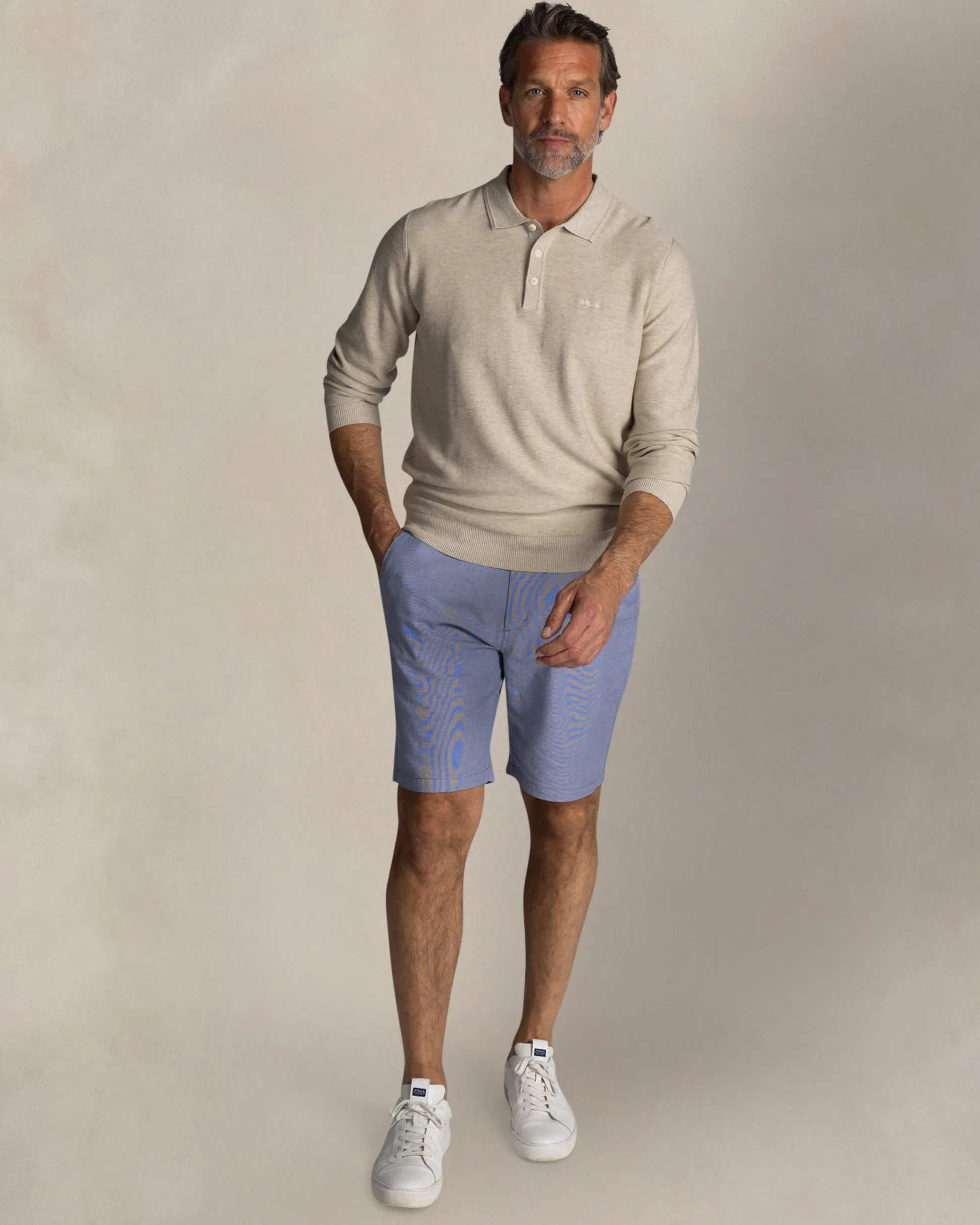 Ecru cotton rugby polo