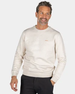 Ecru crew neck sweater - Powder Sand