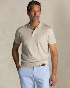 Ecru knit polo