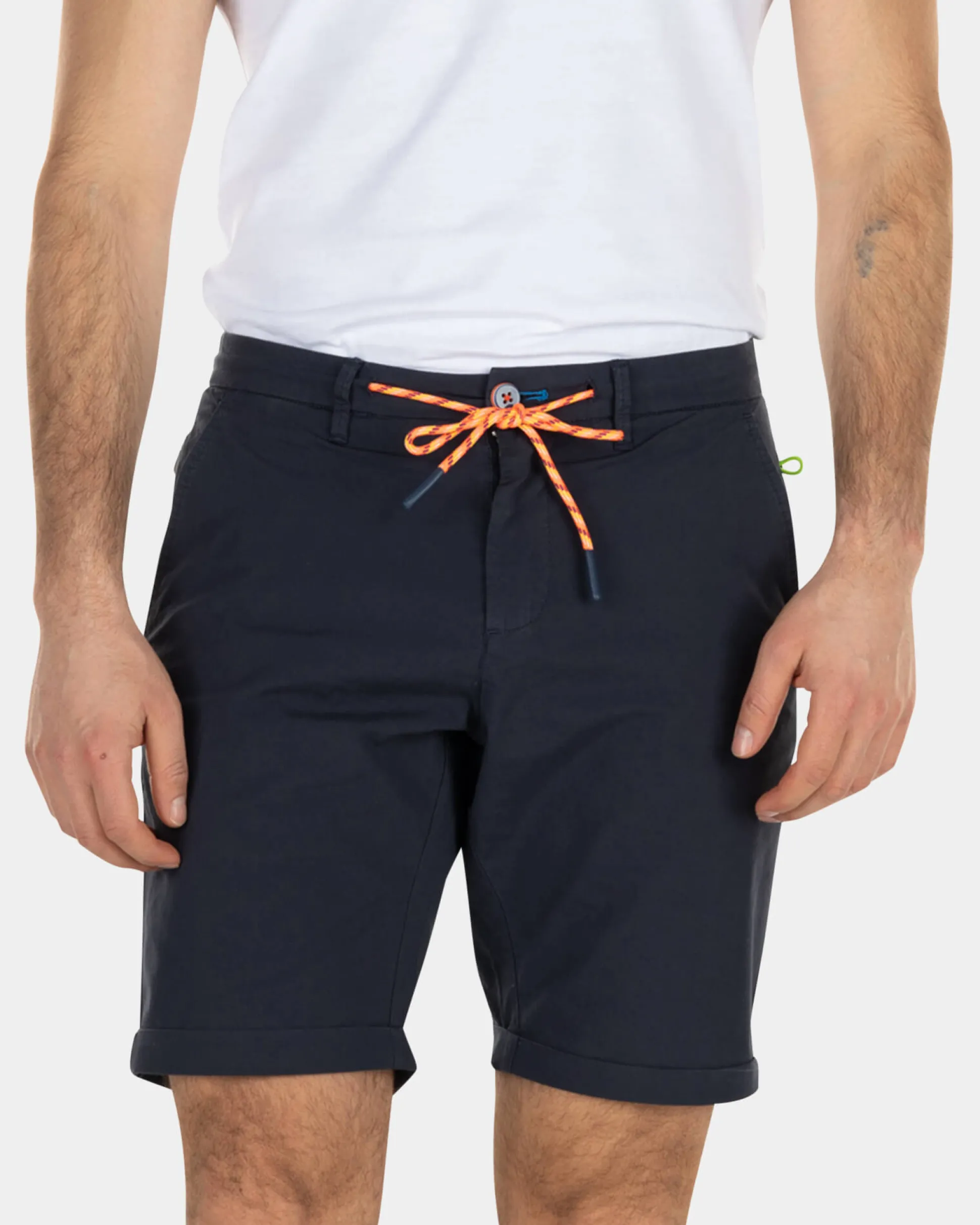 Effen katoenen chino shorts - High Summer Navy