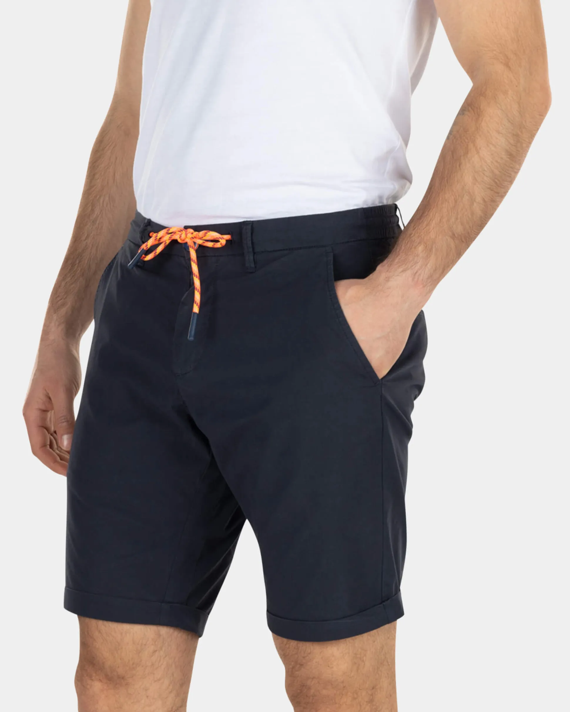Effen katoenen chino shorts - High Summer Navy