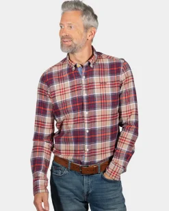 Flannel checkered shirt Opotiki - Orange Multicolour