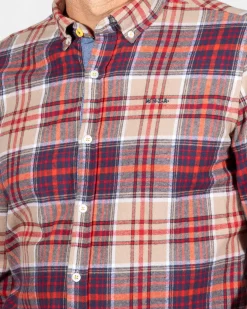 Flannel checkered shirt Opotiki - Orange Multicolour