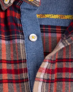 Flannel checkered shirt Opotiki - Orange Multicolour