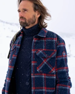 Flannel padded overshirt Otira - Ink Navy