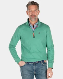 Fleece half zip sweater - Amazon Green