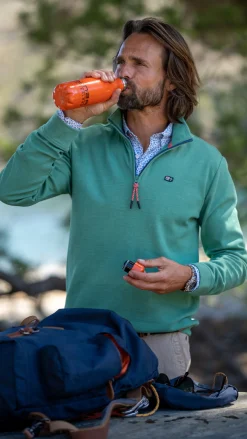 Fleece half zip sweater - Amazon Green