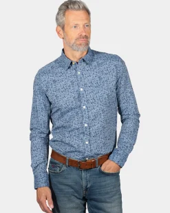 Flower printed shirt Hochstetter - Storm Blue