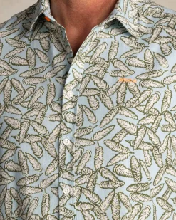 Graphic printed shirt with green and blue