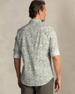 Graphic printed shirt with green and blue