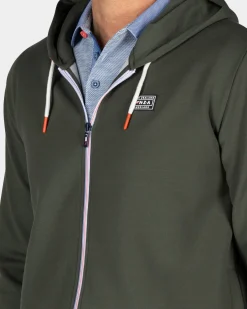 Green cardigan with hoodie