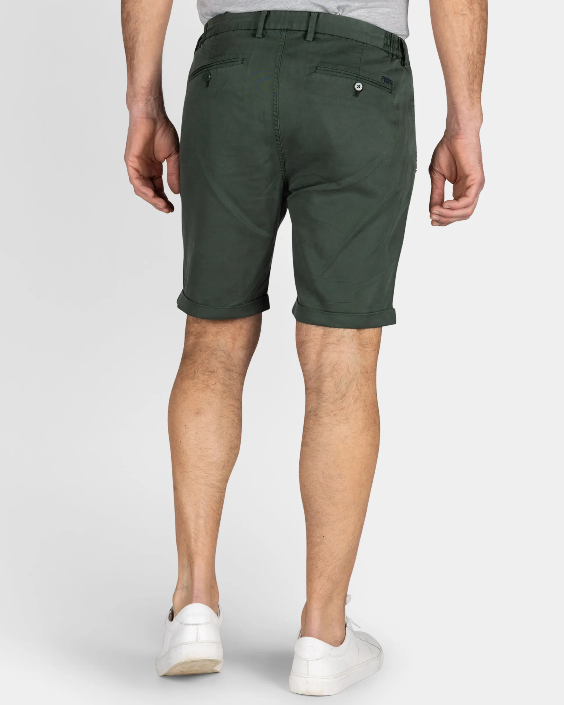 Green Chino Shorts with Stretch