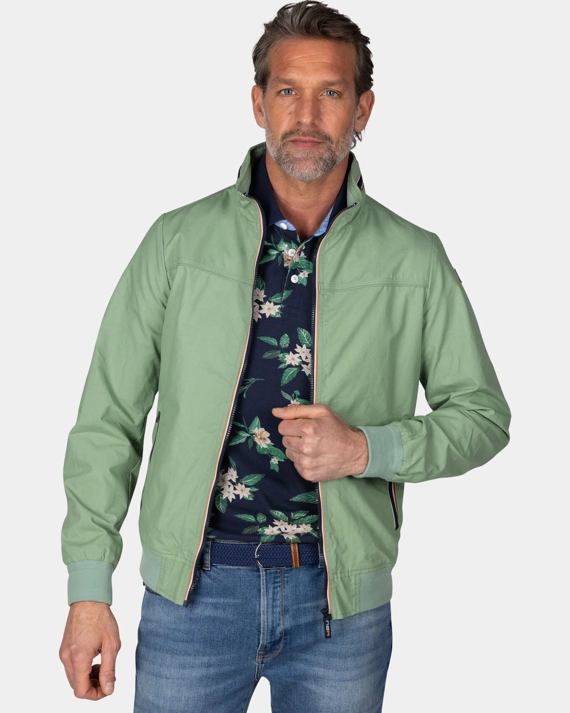Green cotton bomber