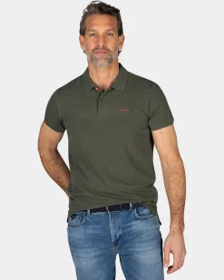 Green cotton polo