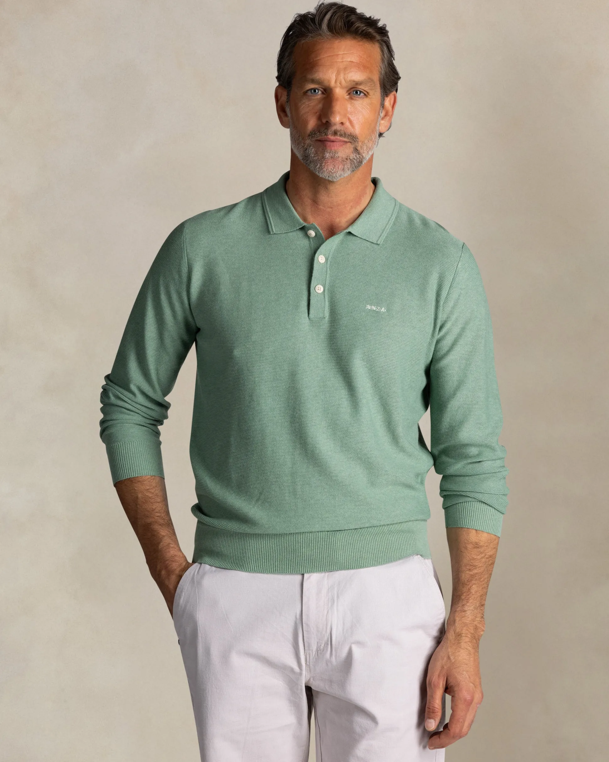 Green cotton rugby sweater
