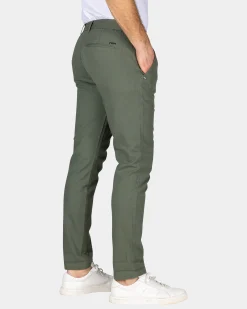 Green cotton stretch chino