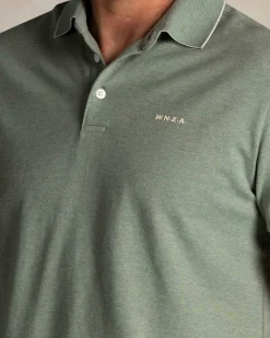 Green cotton stretch polo