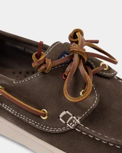 Green Leather Boat Shoes