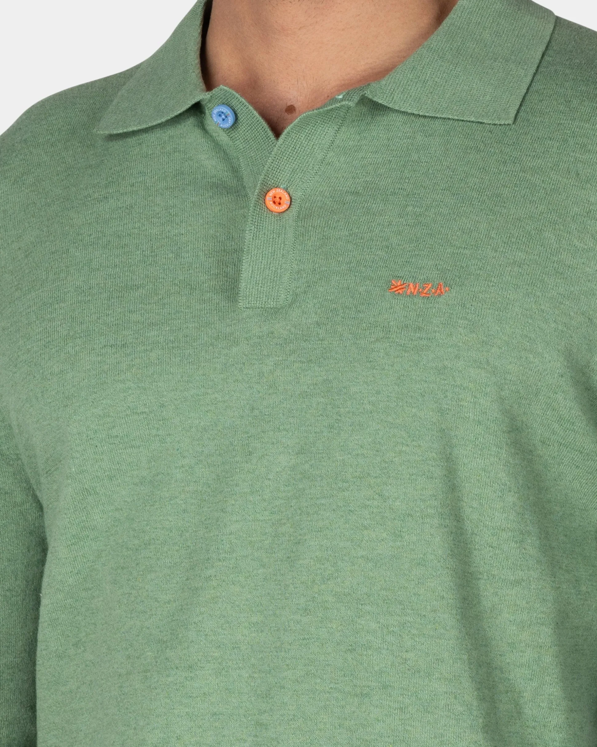 Green long sleeve polo shirt
