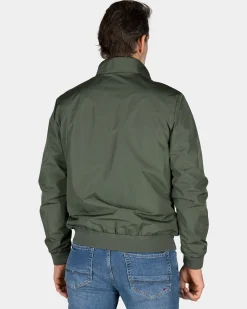 Green nylon bomber jacket