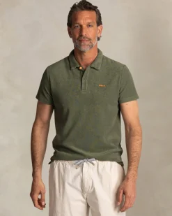 Green terry cloth polo