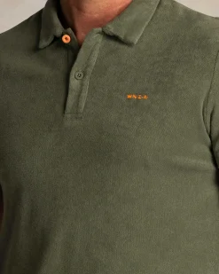 Green terry cloth polo
