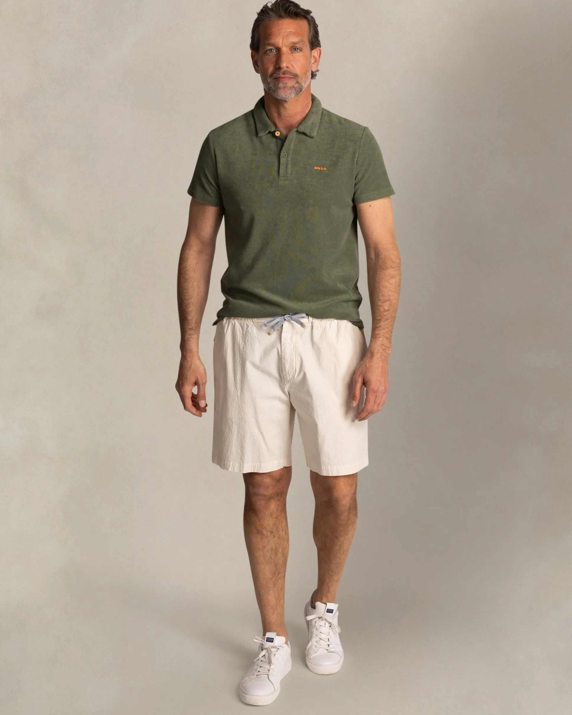 Green terry cloth polo