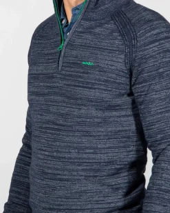 Grey cotton jumper with zipper - Reef Navy