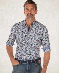 Grey cotton shirt with print - Tar Grey