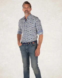Grey cotton shirt with print - Tar Grey