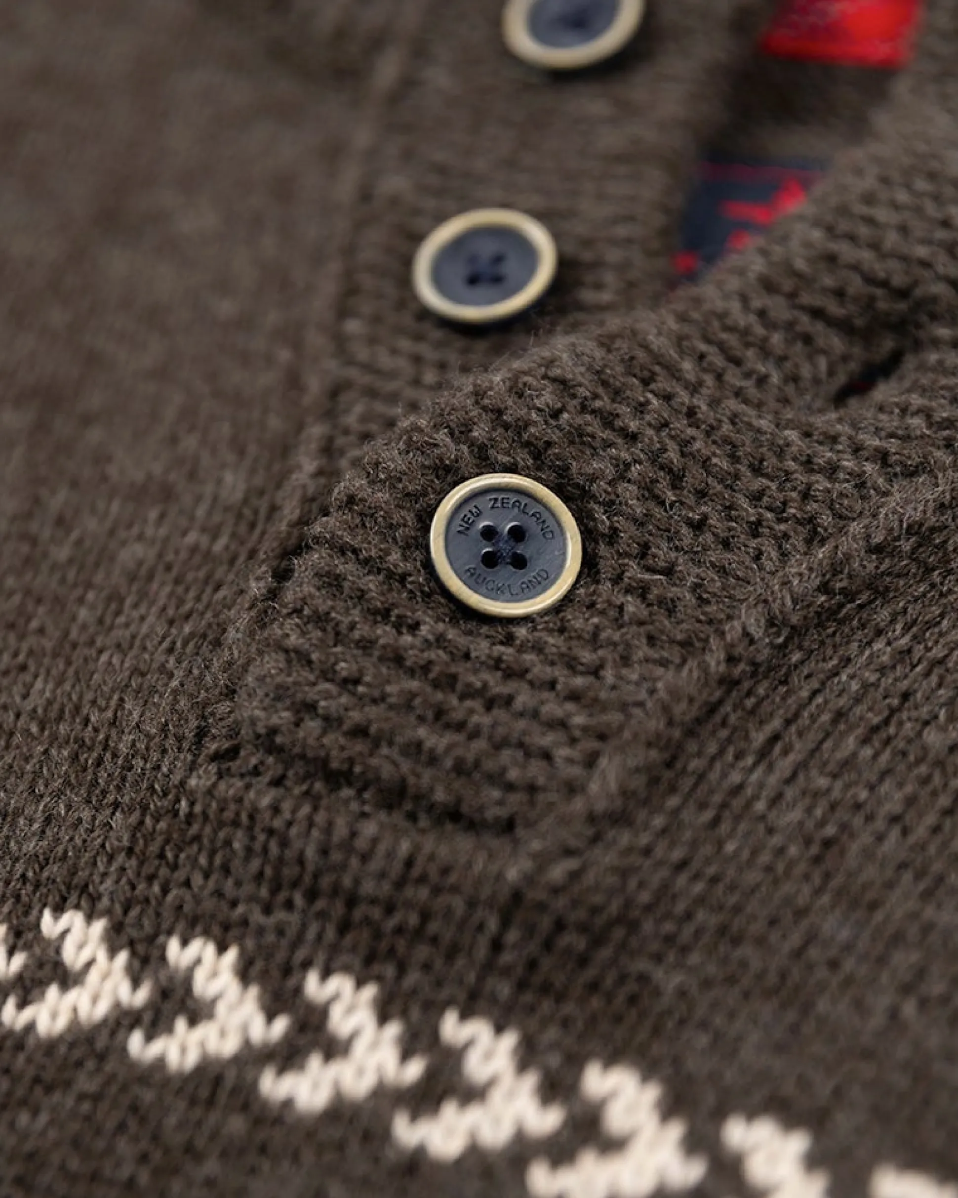 Half buttoned knitted pullover - Smoked Green