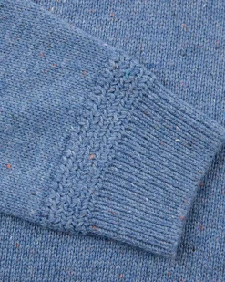 Half buttoned plain pullover - Cloudy Blue
