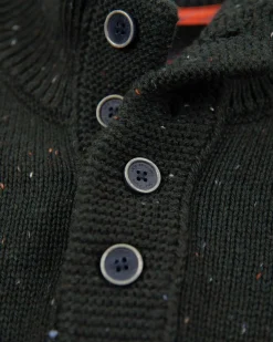 Half buttoned plain pullover - Crushing Green