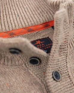 Half buttoned plain pullover - Sahara Sand