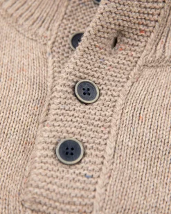 Half buttoned plain pullover - Sahara Sand