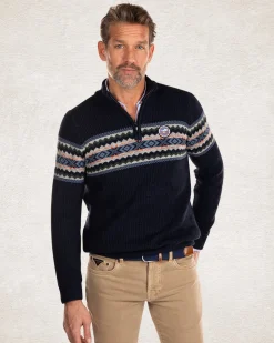 Half zip knitted pullover - Pitch Navy