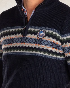 Half zip knitted pullover - Pitch Navy